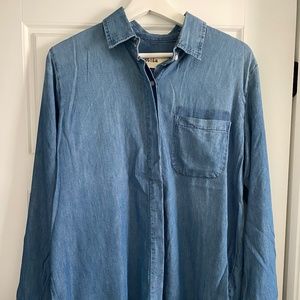 Pistola Medium Blue Lightweight Chambray Denim Blouse Small
